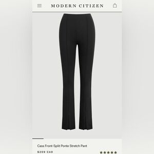 Modern Citizen Cass Front-Split Ponte Stretch Pant